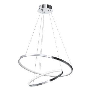 LED Csillár zsinóron HOOP LED/51W/230V átm. 60 cm 4000K fényezett króm