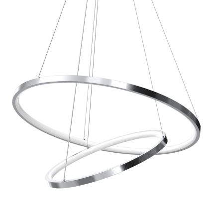 LED Csillár zsinóron HOOP LED/51W/230V átm. 60 cm 4000K fényezett króm