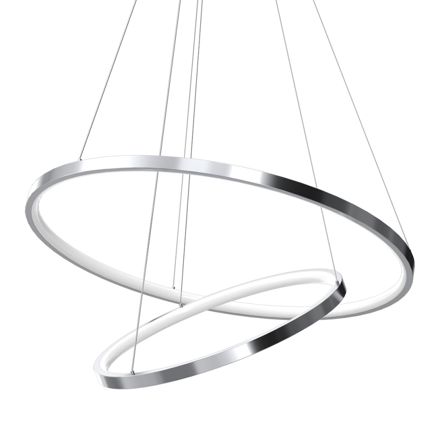 LED Csillár zsinóron HOOP LED/51W/230V átm. 60 cm 4000K fényezett króm
