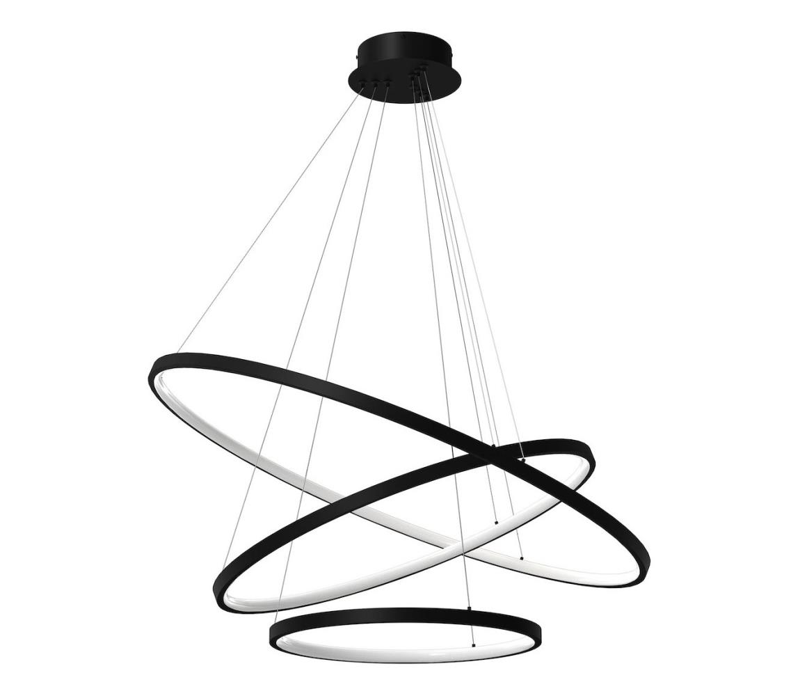 LED Csillár zsinóron HOOP LED/93W/230V átm. 80 cm 4000K fekete ML1543