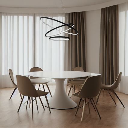 LED Csillár zsinóron HOOP LED/93W/230V átm. 80 cm 4000K fekete