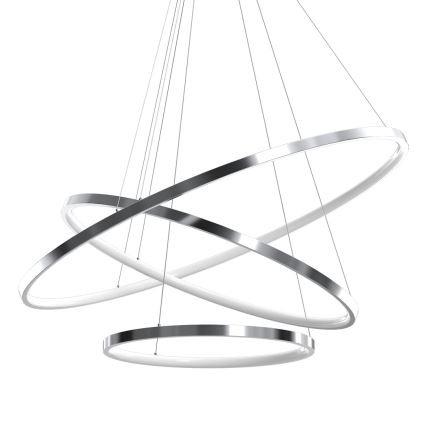 LED Csillár zsinóron HOOP LED/93W/230V átm. 80 cm 4000K fényezett króm