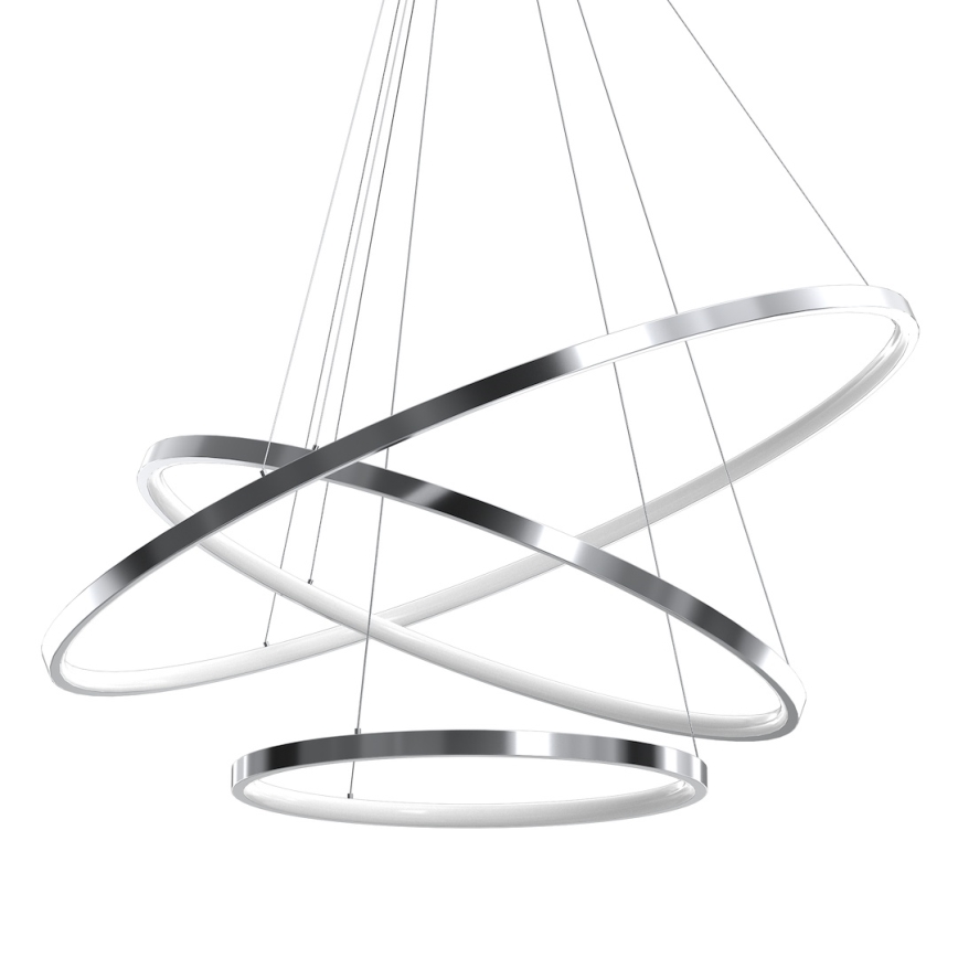 LED Csillár zsinóron HOOP LED/93W/230V átm. 80 cm 4000K fényezett króm