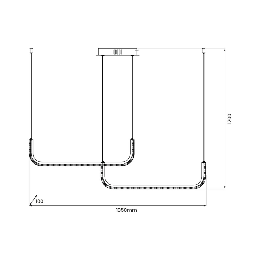 LED Csillár zsinóron HORIZONT 2xLED/11W/230V fekete