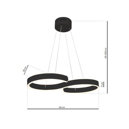 LED Csillár zsinóron INFINITY LED/50W/230V