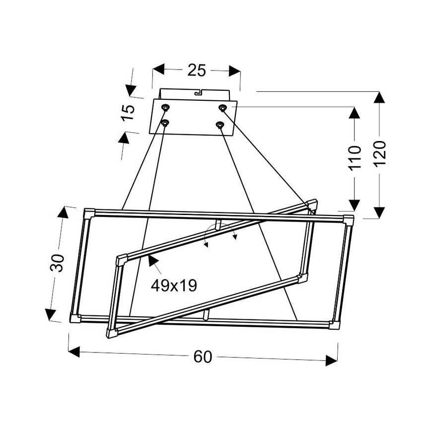 LED Csillár zsinóron KSEROS LED/35W/230V