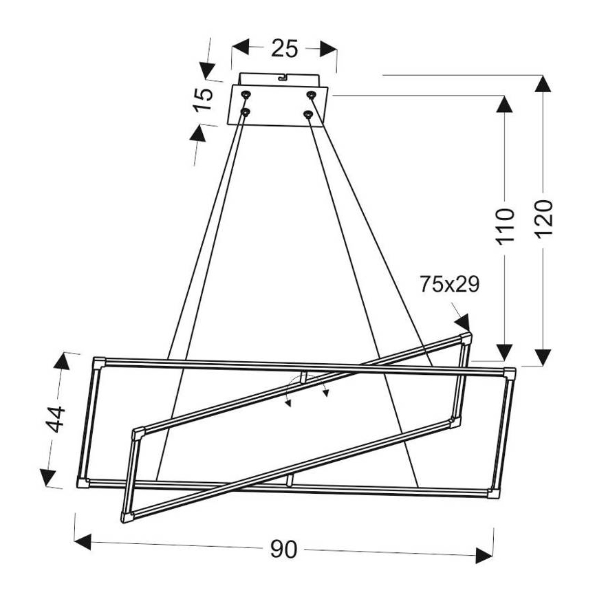 LED Csillár zsinóron KSEROS LED/45W/230V