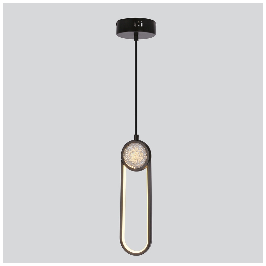 LED Csillár zsinóron LACRIMA LED/15W/230V 3000K fekete