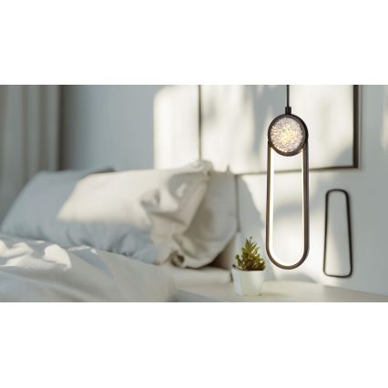 LED Csillár zsinóron LACRIMA LED/15W/230V 3000K fekete