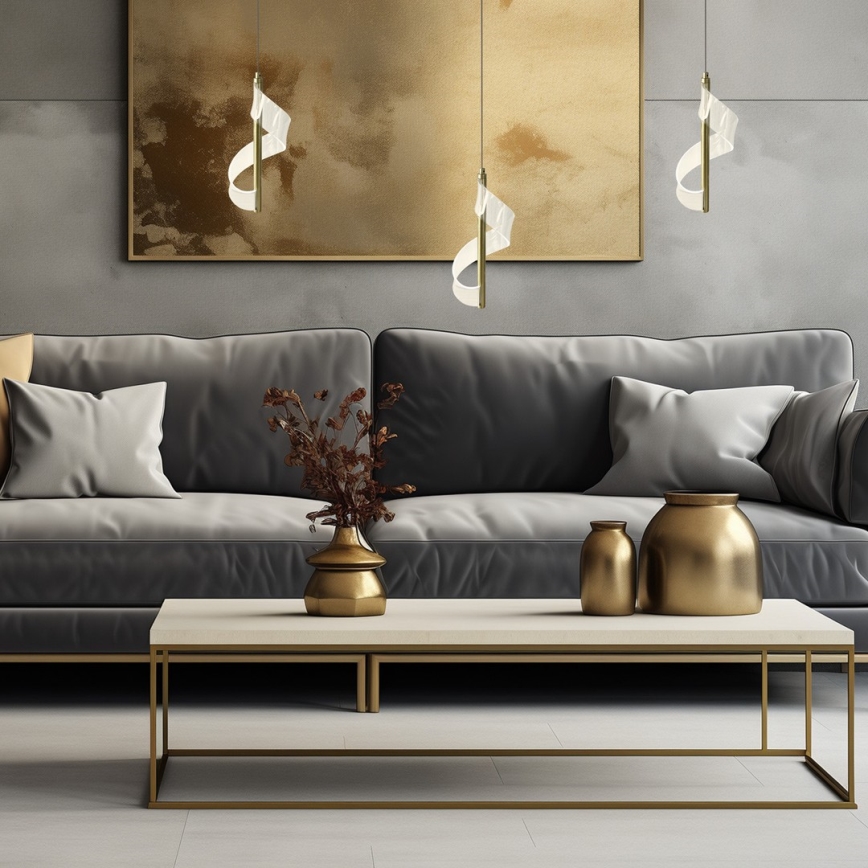 LED Csillár zsinóron LARGO LED/10W/230V arany