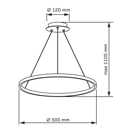 LED Csillár zsinóron LEA LED/20W/230V 4000K átm. 50 cm fekete