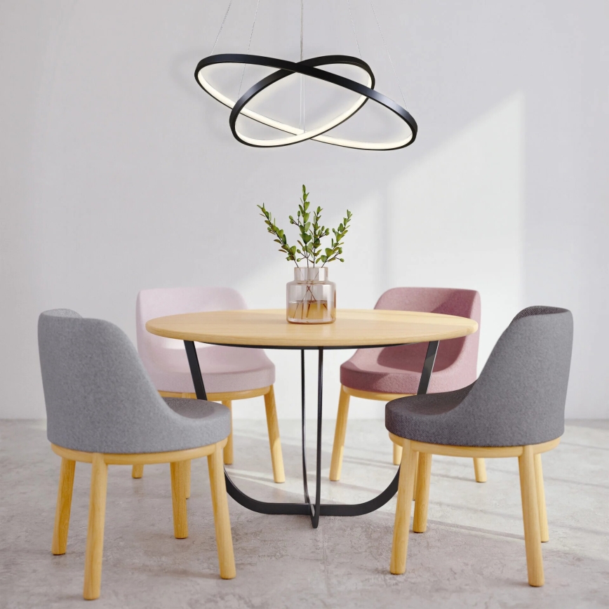 LED Csillár zsinóron LEA LED/35W/230V 4000K átm. 60 cm fekete