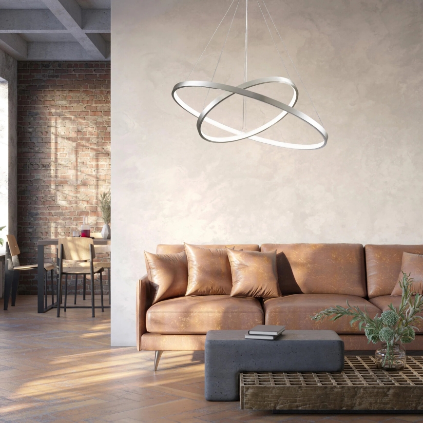 LED Csillár zsinóron LEA LED/35W/230V 4000K átm. 60 cm matt króm