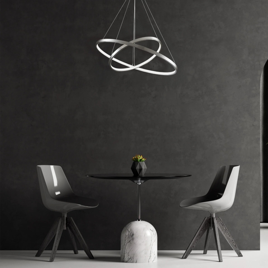 LED Csillár zsinóron LEA LED/35W/230V 4000K átm. 60 cm matt króm