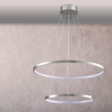 LED Csillár zsinóron LEA LED/35W/230V 4000K átm. 60 cm matt króm