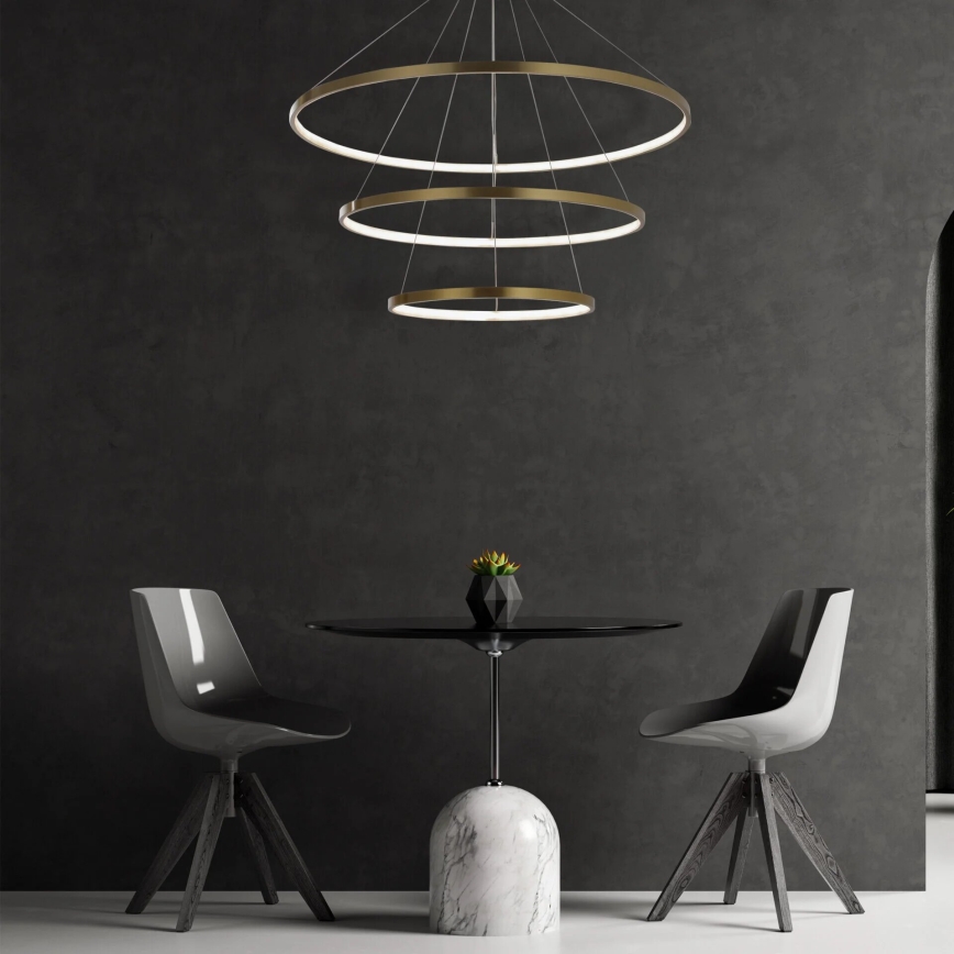 LED Csillár zsinóron LEA LED/60W/230V 4000K átm. 80 cm arany