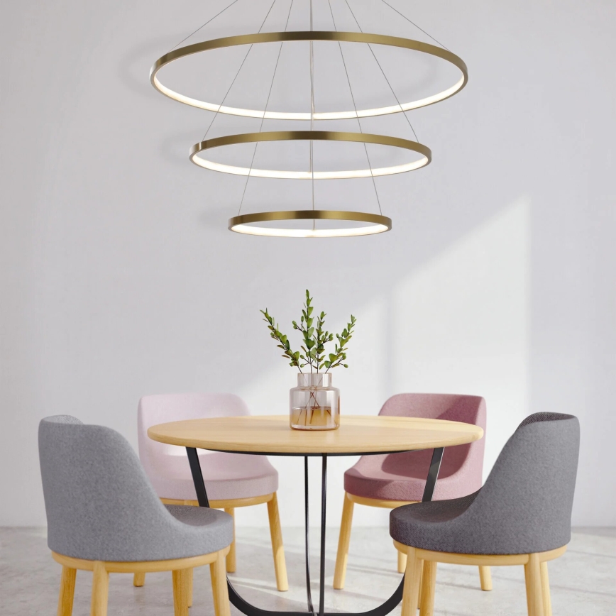 LED Csillár zsinóron LEA LED/60W/230V 4000K átm. 80 cm arany