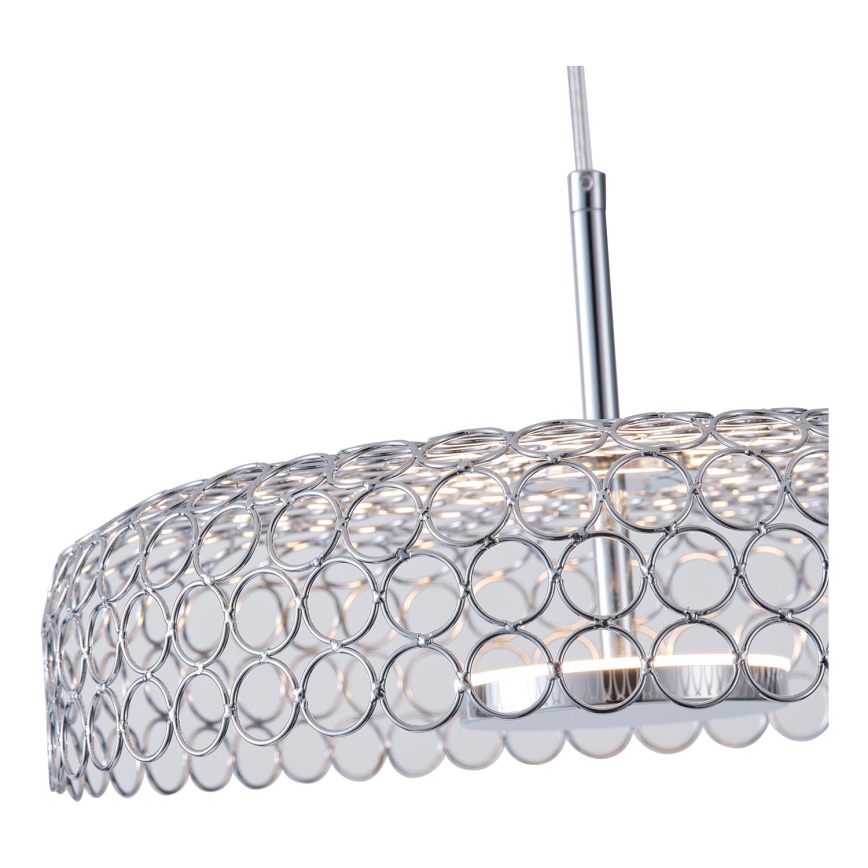 LED Csillár zsinóron LED/10W/230V 3000K fényezett króm átm. 35 cm