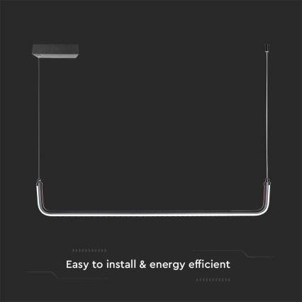 LED Csillár zsinóron LED/12W/230V 4000K 90 cm fekete