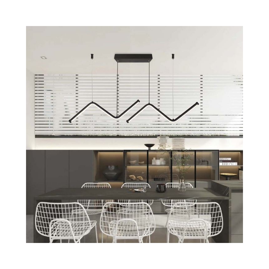 LED Csillár zsinóron LED/12W/230V 4000K fekete