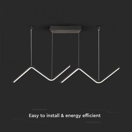LED Csillár zsinóron LED/12W/230V 4000K fekete