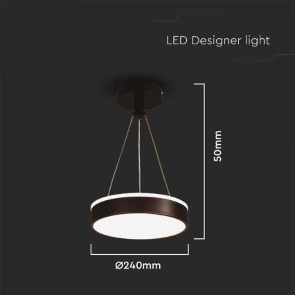 LED Csillár zsinóron LED/12W/230V 4000K fekete