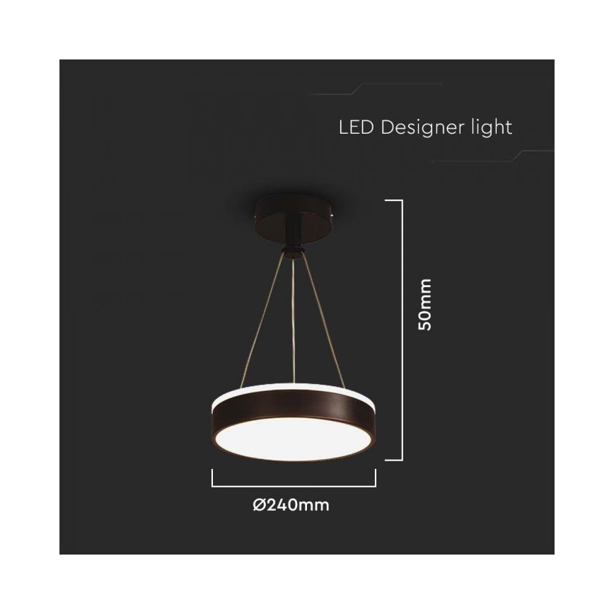 LED Csillár zsinóron LED/12W/230V 4000K fekete