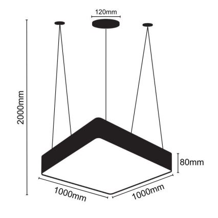 LED Csillár zsinóron LED/170W/230V 4000K 100x100 cm