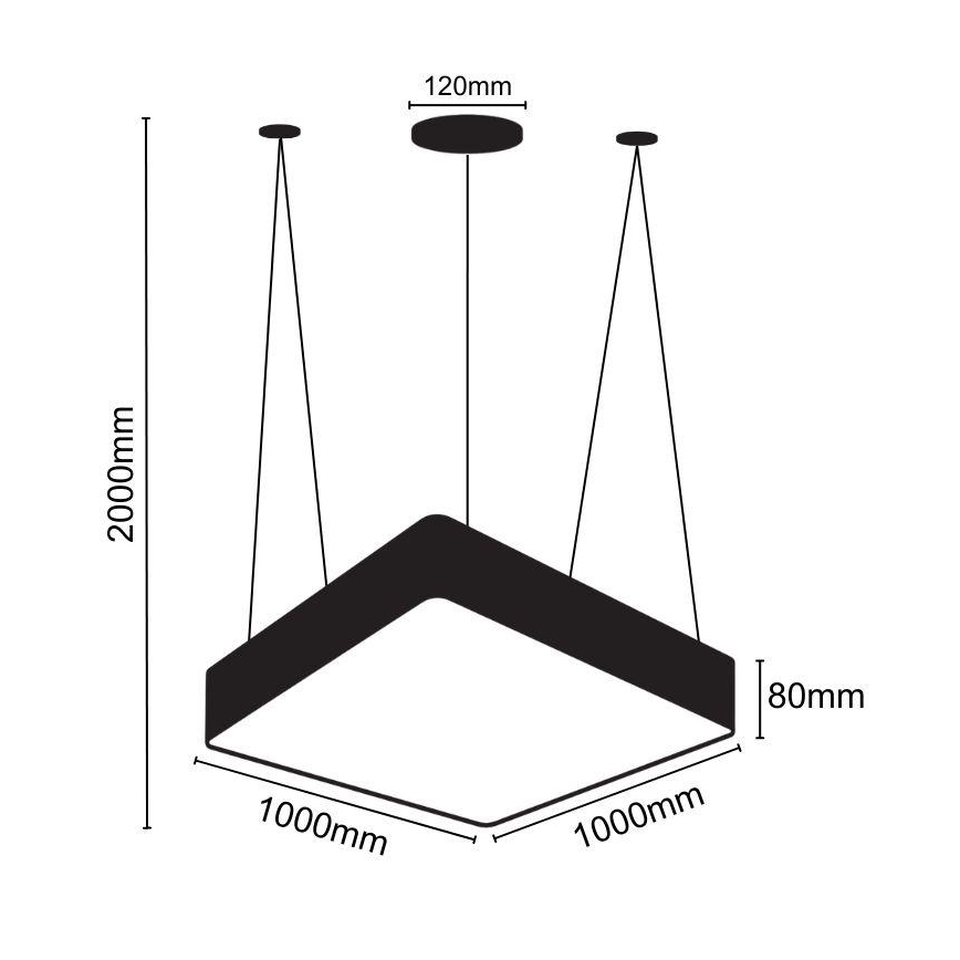 LED Csillár zsinóron LED/170W/230V 4000K 100x100 cm