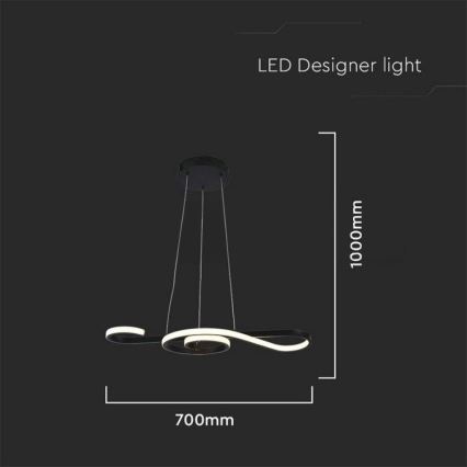 LED Csillár zsinóron LED/18W/230V 3000K fekete