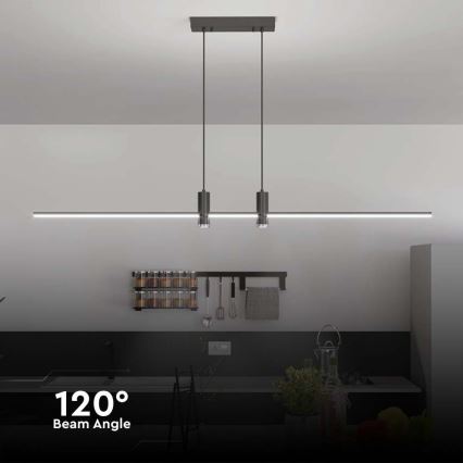 LED Csillár zsinóron LED/19W/230V 3000K fekete