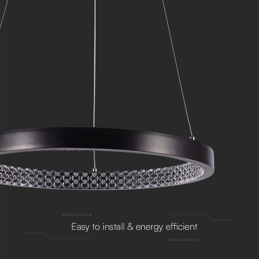 LED Csillár zsinóron LED/19W/230V 3000K fekete