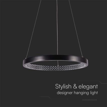 LED Csillár zsinóron LED/19W/230V 3000K fekete