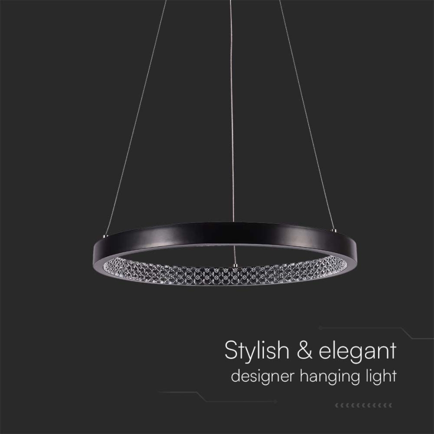 LED Csillár zsinóron LED/19W/230V 3000K fekete