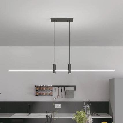 LED Csillár zsinóron LED/19W/230V 4000K fekete