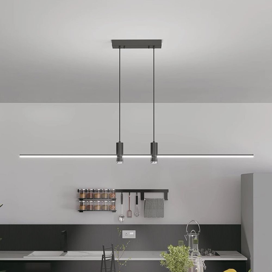 LED Csillár zsinóron LED/19W/230V 4000K fekete