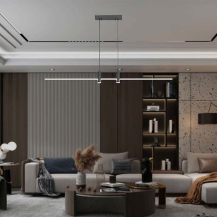 LED Csillár zsinóron LED/19W/230V 4000K fekete