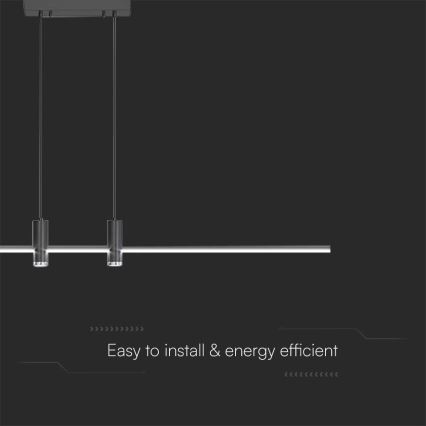 LED Csillár zsinóron LED/19W/230V 4000K fekete