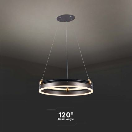 LED Csillár zsinóron LED/20W/230V 3000K átm. 42 cm barna