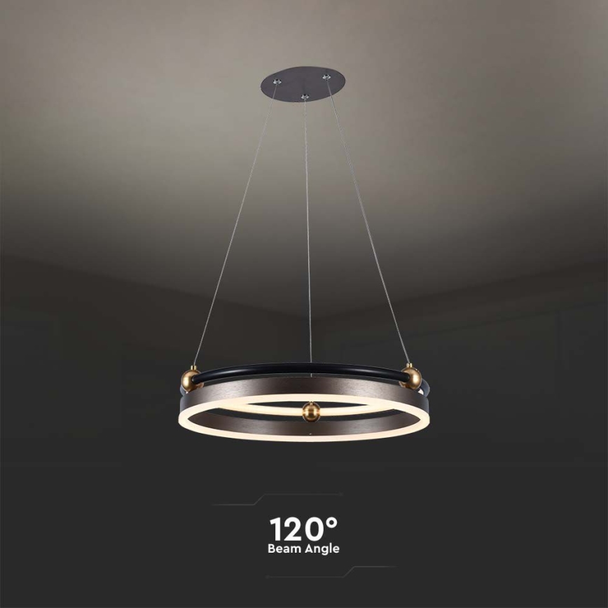 LED Csillár zsinóron LED/20W/230V 3000K átm. 42 cm barna
