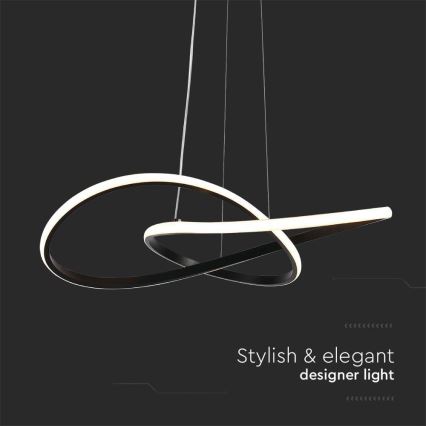 LED Csillár zsinóron LED/20W/230V 3000K fekete