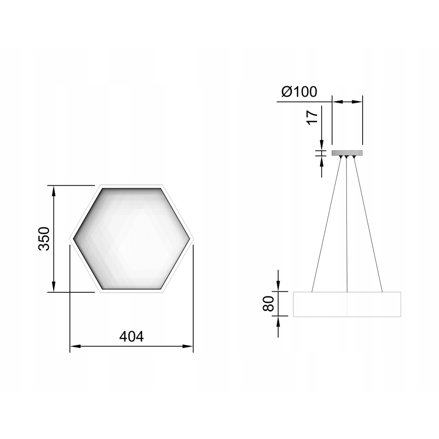 LED csillár zsinóron LED/20W/230V fekete