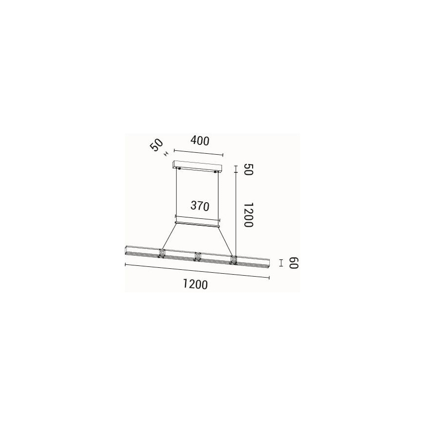 LED Csillár zsinóron LED/21W/230V 3000K 45x120 cm