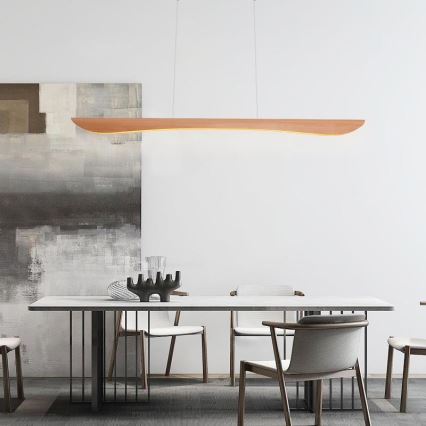 LED Csillár zsinóron LED/22W/230V 4000K 120 cm bükkfa/tömör fa