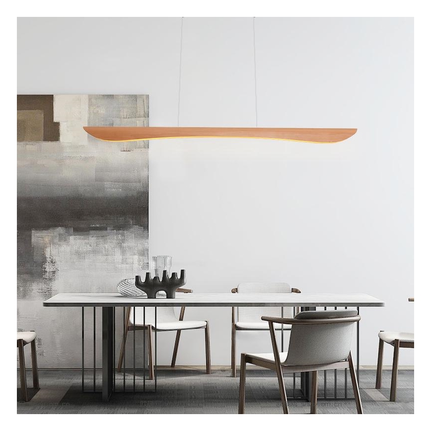 LED Csillár zsinóron LED/22W/230V 4000K 120 cm bükkfa/tömör fa