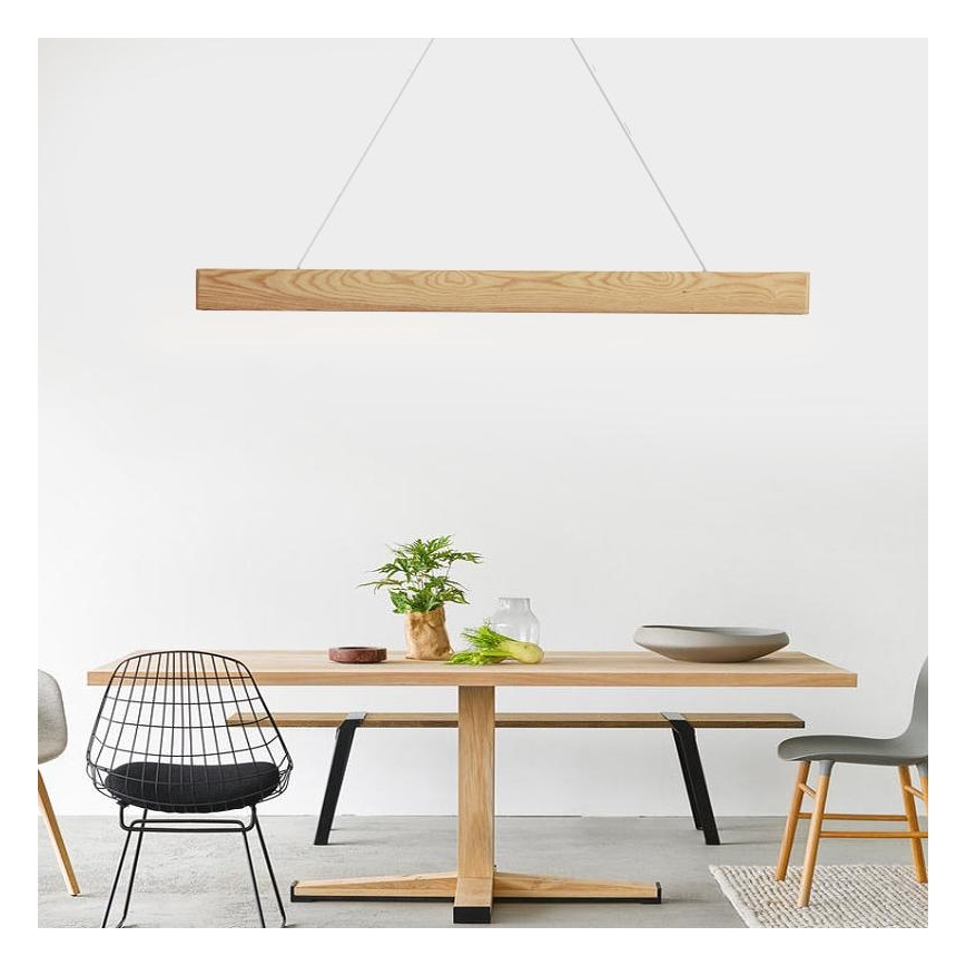 LED Csillár zsinóron LED/22W/230V 4000K 120 cm kőris/tömör fa