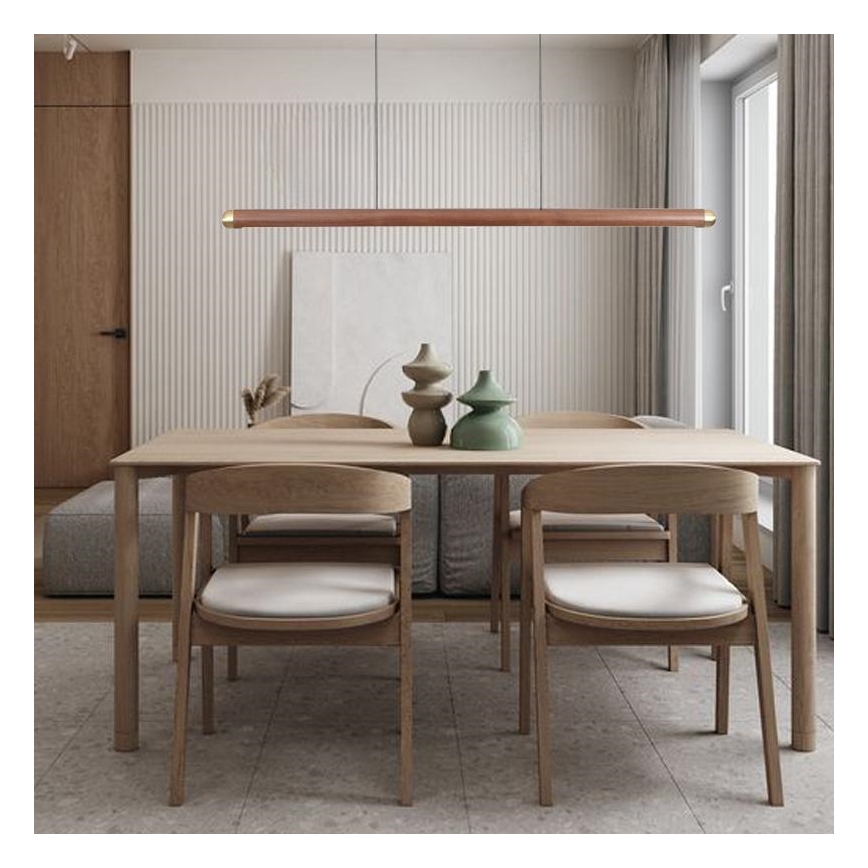 LED Csillár zsinóron LED/22W/230V 4000K 120 cm kőris/tömör fa