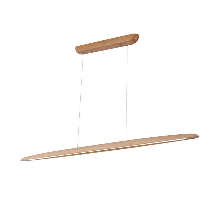 LED Csillár zsinóron LED/22W/230V 4000K 130 cm bükkfa/tömör fa