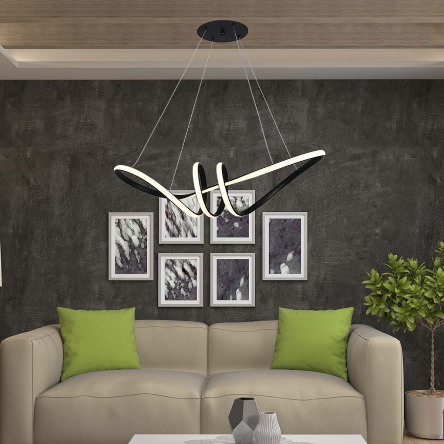 LED Csillár zsinóron LED/24W/230V 3000K fekete