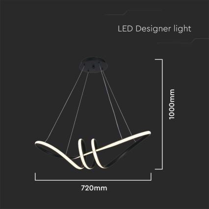 LED Csillár zsinóron LED/24W/230V 3000K fekete